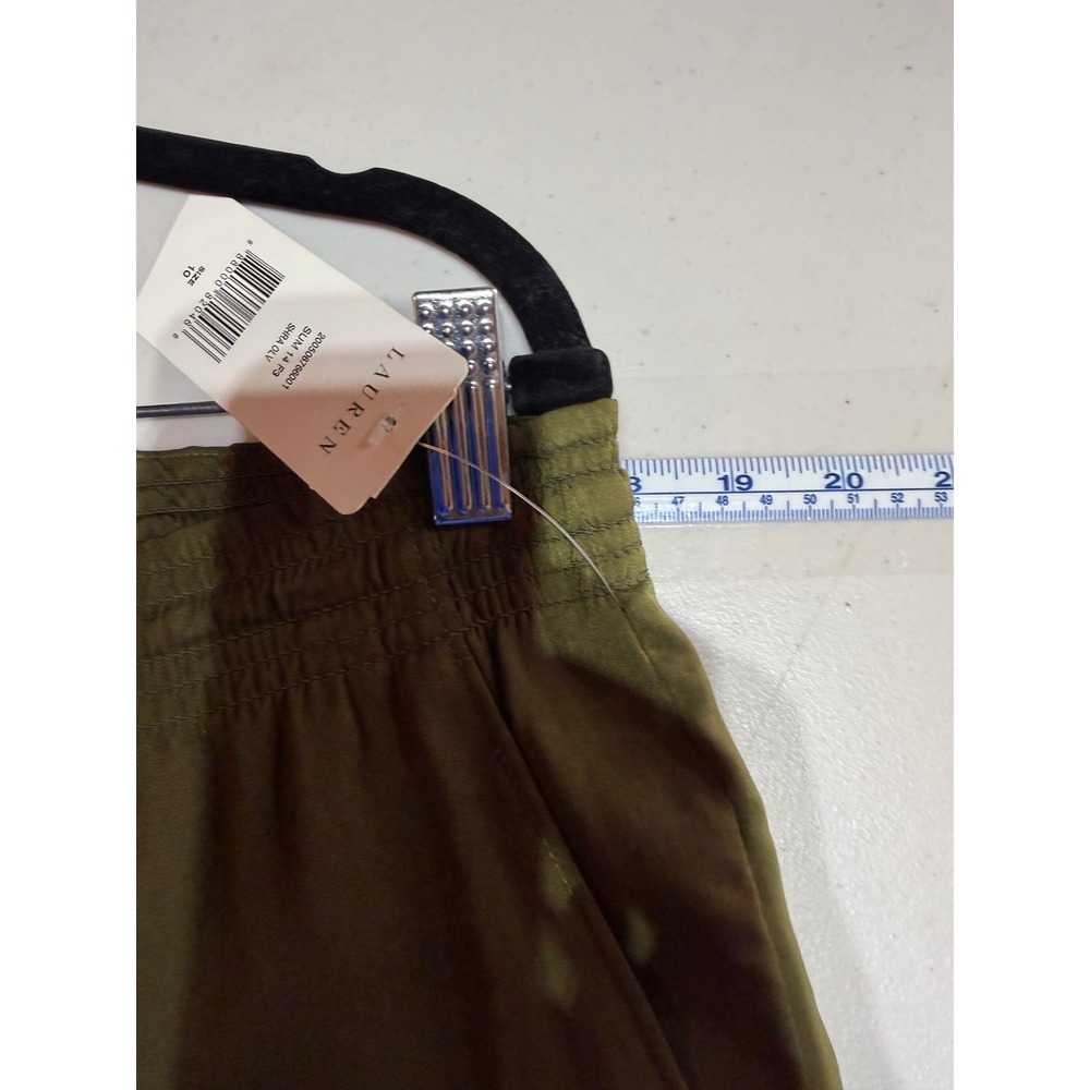 NWT Ralph Lauren Wide Leg Pants Women 10 Olive Green Cropped Boho Earthy Chic - Picture 6 of 9